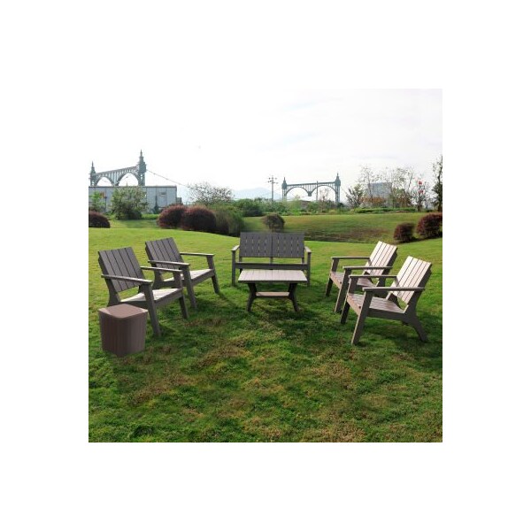 Rta Products Llc DUKAP Outdoor Enzo 7 Piece Patio Sofa Seating Set, Gray O-DK-018019GRE - main